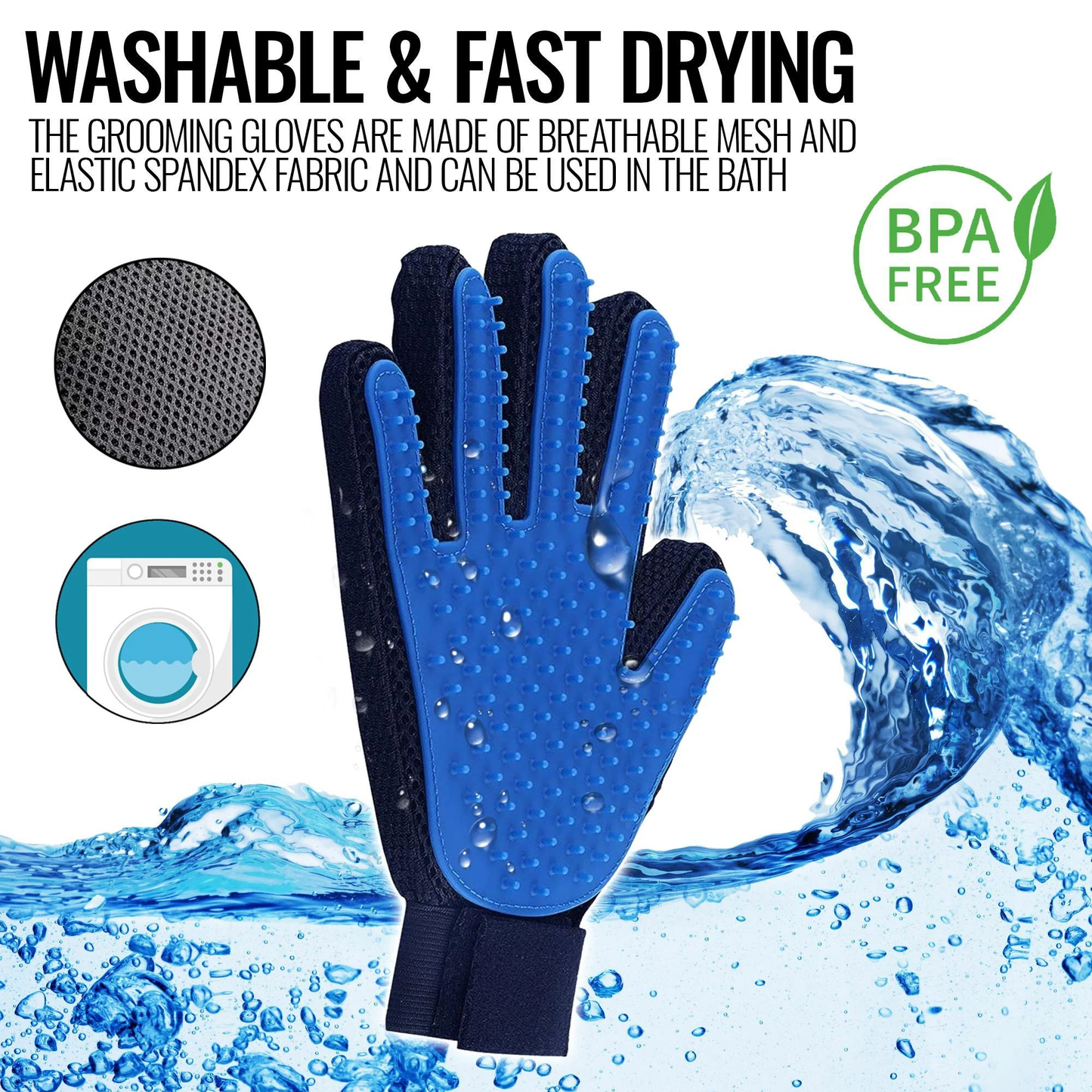 Pet Grooming Glove – Soft Deshedding Brush Mitt 🐾