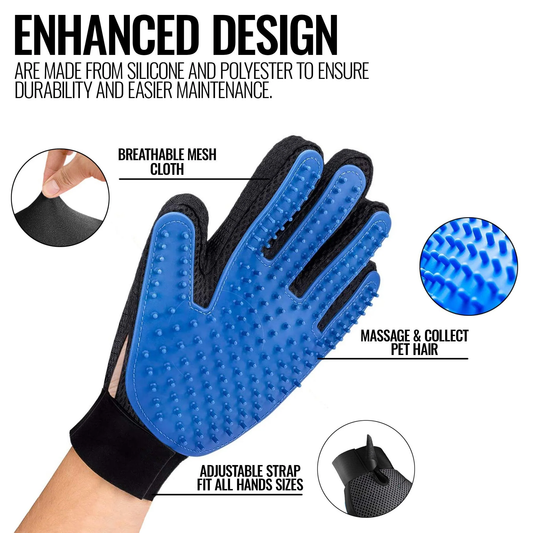 Pet Grooming Glove – Soft Deshedding Brush Mitt 🐾